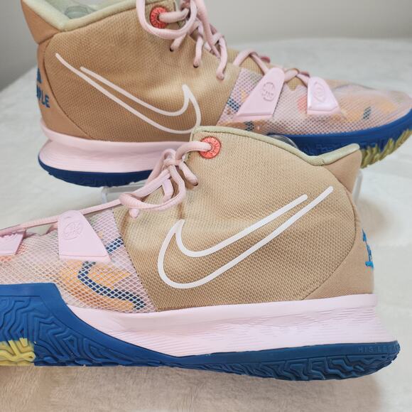 Nike Kyrie 7 1 World 1 People Mens 14 Regal Pink Basketball Pastel Embroidered - Picture 10 of 15